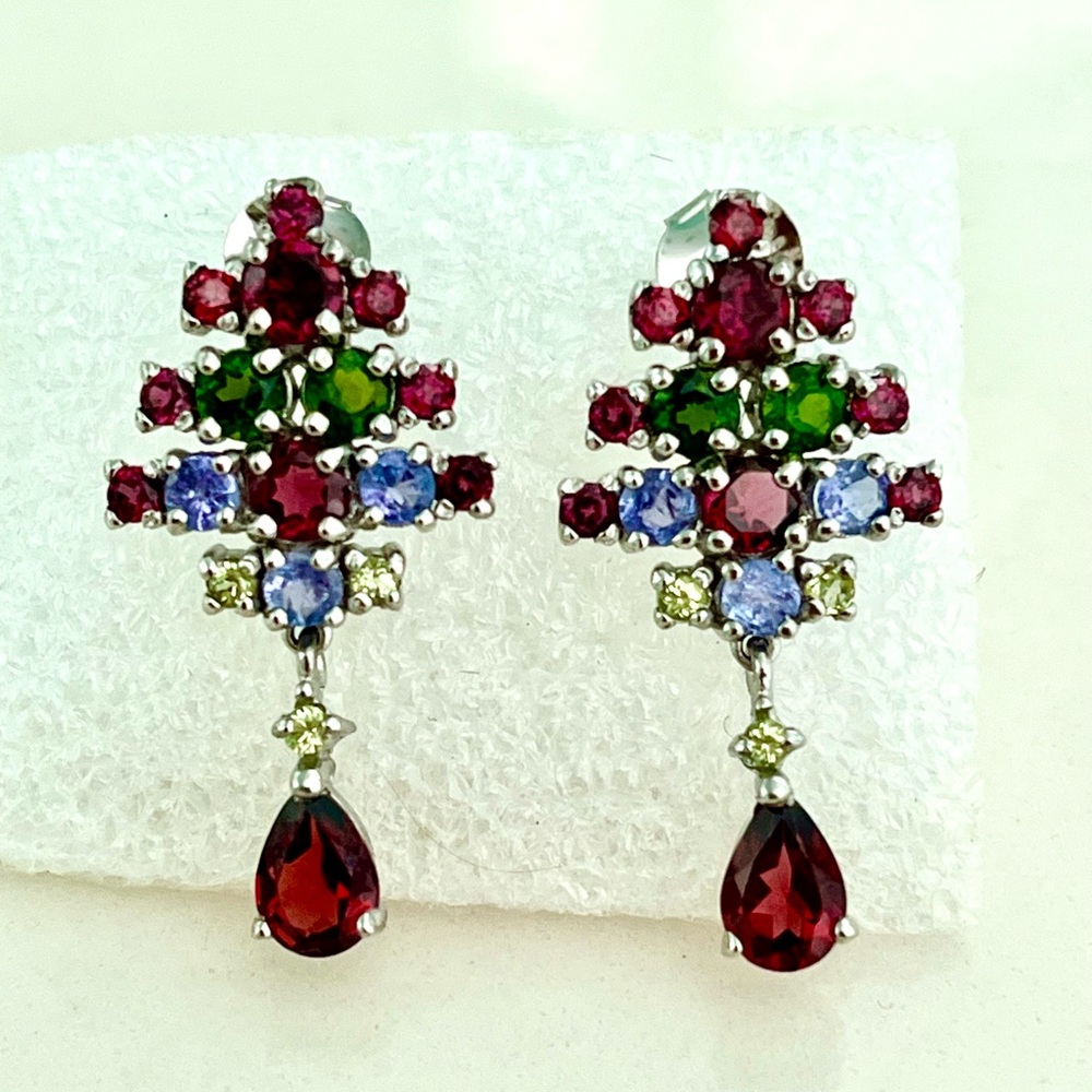 Garnet Aquamarine Peridot
Chrome diopside 14KGP Earrings